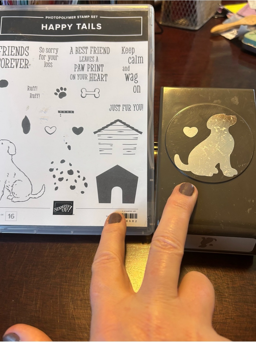 Stampin' Up! Happy Tails Dog Stamp Set with Coordinating Dog Punch